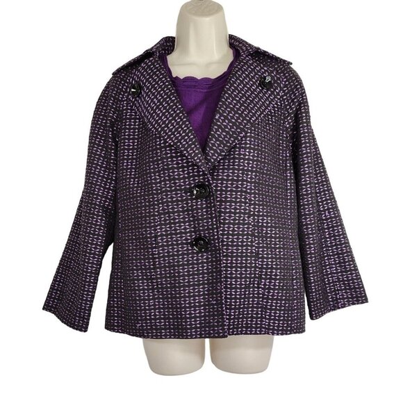 2 Pc A La Carte Blazer and Sleeveless Knit Top Women Size S Purple Long Sleeve - Picture 1 of 14